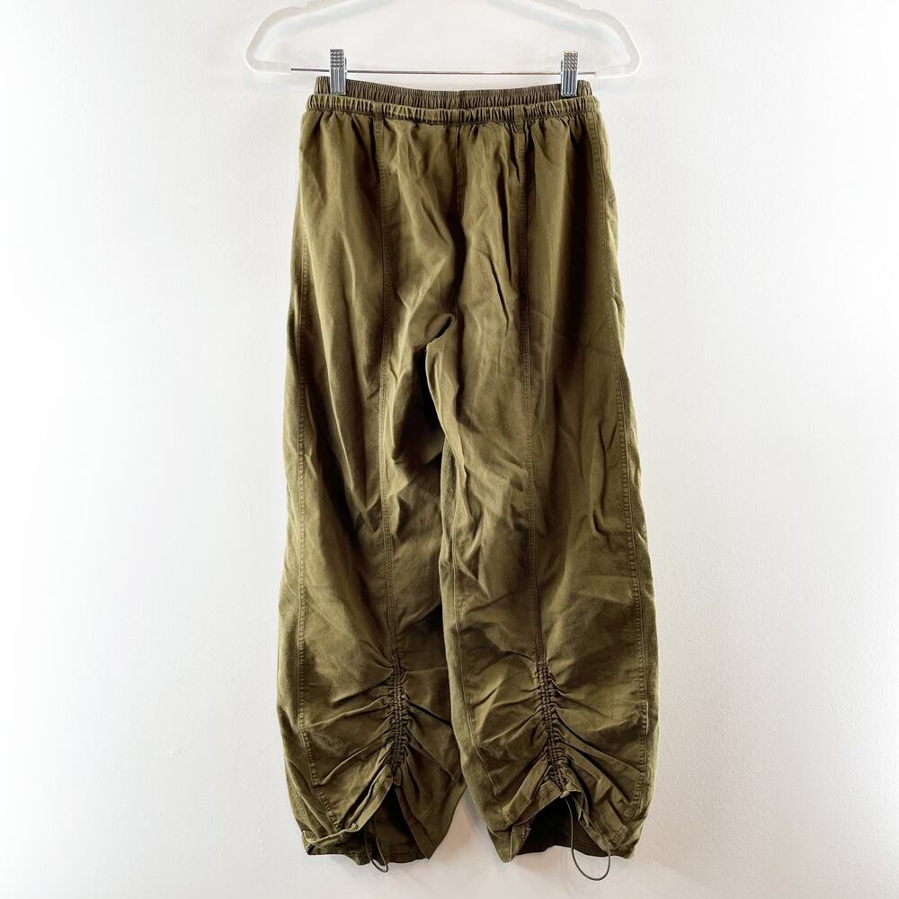 Anthropologie Olive Utility Wide-Leg Drawstring Pants - Picture 3 of 3